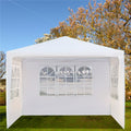 Canopy Party Tent for Outside, 10' x 10' Patio Gazebo Tent with 3 SideWalls, SEGMART Upgraded White Outdoor Party Wedding Tent, White Backyard Tent for Catering Garden Beach Camping,L148