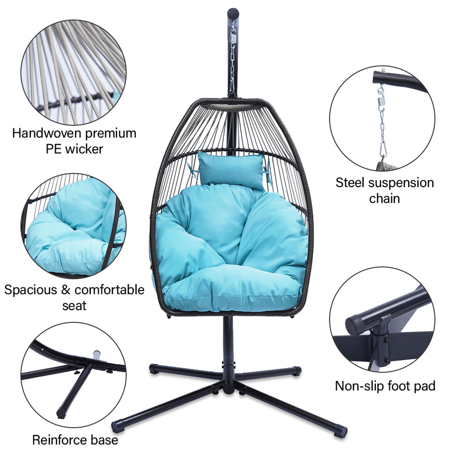 Swing Hanging Chair Cushion Large Soft Chair Cushion Hanging Basket Chair  Cushion Thicken Wicker Chair Cushion Egg Chair Cushion With Headrest Seat  Fo