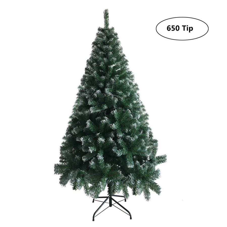 6ft Fir Christmas Xmas Tree, Premium Realistic Snow Fir Artificial Christmas Tree 650 Tips, Christmas Tree w/Metal Stand, Easy Assembly, Decorations for Home, Festival, S7375