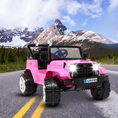 Ride on Cars for Girls, 12V Electric Ride on Cars with Remote Control, Pink Motorized Vehicles Ride on Truck Car with Lights, L6675