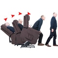 Lift Chairs for Elderly, High-Grade Upholstered Fabric Power Lift Chairs Recliners, Heavy Duty Sofa Lounge Chair with Remote, Safety Motion Reclining Mechanism Living Room Furniture, Brown, I8431