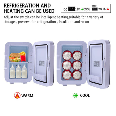 Clearance!Mini Fridge, Portable Electric Cooler & Warmer with Handle, 6 Liter / 8 Can Compact Car Refrigerator Cooler for Truck Driver, Homes, Offices, Dorms, AC/DC Thermoelectric System, I8702