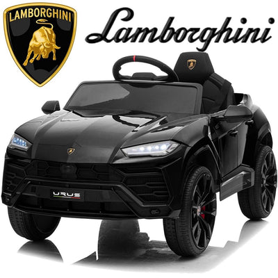 Segmart Black 12 V Lamborghini Car Powered Ride-On with LED Lights, L