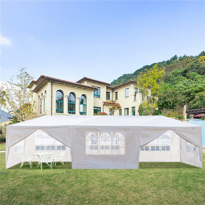 Backyard Tent for Outside, 10' x 30' Canopy Tent with 8 Side Walls, Upgraded White Party Wedding Tent, Waterproof Patio Gazebo Tent BBQ Shelter Pavilion for Parties Garden Pool, L2338