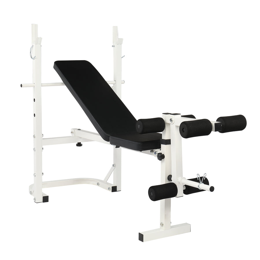 Workout Bench, Adjustable Weight Bench with 6-roll Leg Developer, Incline Decline Weight Bench for Full Body, Heavy Duty Exercise Fitness Bench for Home Gym, 440 lbs, L3918