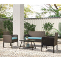 4 Piece Outdoor Wicker Patio Furniture Sets