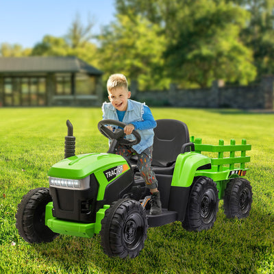 Power Tries Kids Ride on Car Toy, SEGMART 12V Ride-On Agricultural Vehicle with Trailer, Boys & Girls Kid Tractor with Charger, 2 Speeds, Music, Birthday Gift for 1-5 Boys & Girls, Red, SS026