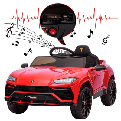 Electric Cars for Kids to Ride, 12V Realistic Lamborghini Kid Electric Ride on Car with Remote Control and MP3 Player, Kids Electric Vehicle with LED Light, Radio, Birthday Gift for Kids, Pink, S7816