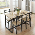 5 Piece Kitchen Dining Table and Chair Set, Dining Room Table Set with Table and 4 Chairs, Rectangle Dining Table Set for 4, Dinette Set for Kitchen Dining Room Small Space
