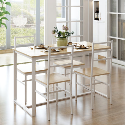 5 Piece Kitchen Dining Table and Chair Set, Dining Room Table Set with Table and 4 Chairs, Rectangle Dining Table Set for 4, Dinette Set for Kitchen Dining Room Small Space