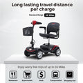 Segmart Compact Mobility Scooters for Senior, Heavy Duty Handicap Electric Scooters with 4 Wheel, Lightweight Motorized Scooter with Detachable Basket, Outdoor Scooter with Anti-Tip wheel, Red, SS1380