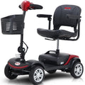 Outdoor Mobility Scooter for Senior, Heavy Duty Electric Scooters with 4 Wheel, Sliding Swivel Seat with Flip-Up Armrests for Handicapped, Easy Assembly, 300lbs, Red, SS132