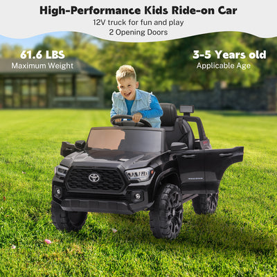 Ride On Kids Truck Car, Segmart Licensed Toyota Tacoma 12 Volt Electric 4 Tries Vehicle with Remote Control, 2 Speeds, 2 LED Headlights, Brakes and Gas Pedal, AUX, Grey, SS2650