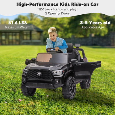 Ride On Kids Truck Car, Segmart Licensed Toyota Tacoma 12 Volt Electric 4 Tries Vehicle with Remote Control, 2 Speeds, 2 LED Headlights, Brakes and Gas Pedal, AUX, Grey, SS2650