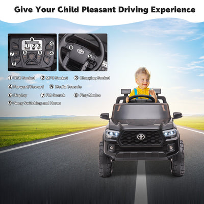 Ride On Kids Truck Car, Segmart Licensed Toyota Tacoma 12 Volt Electric 4 Trie Vehicle with Remote Control, 2 Speeds, 2 LED Headlights, Brakes and Gas Pedal, AUX, Blue, SS2630