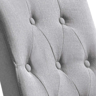 SEGMART Upholstered Dining Chairs Set of 2, Tufted High Back Padded Dining Chairs w/Solid Wood Legs, Classic Fabric Beige Linen Parsons Dining Side Chair, Beige, S12483
