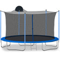 Trampoline for Exercise, New Upgraded 12-Feet Outdoor Trampoline with Safety Enclosure Net Jumping Mat and Spring Cover Padding, Heavy-Duty Round Backyard Bounce Jumper Trampoline, L
