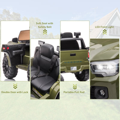 Ride On Kids Truck Car, Segmart Licensed Toyota Tacoma 12 Volt Electric 4 Tries Vehicle with Remote Control, 2 Speeds, 2 LED Headlights, Brakes and Gas Pedal, AUX, Grey, SS2650