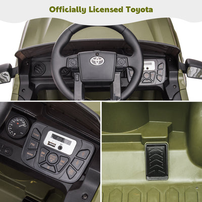 Ride On Kids Truck Car, Segmart Licensed Toyota Tacoma 12 Volt Electric 4 Tries Vehicle with Remote Control, 2 Speeds, 2 LED Headlights, Brakes and Gas Pedal, AUX, Grey, SS2650