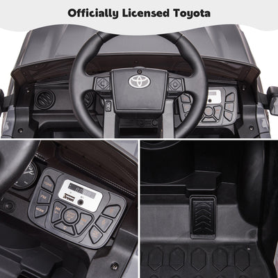 Ride on Cars for Boys, Licensed Toyota Tacoma 12V Electric Ride on Cars with Remote Control, Gray Motorized Vehicles Ride on Truck with Headlights/Music Player for 3 to 5 YO, LLL3200