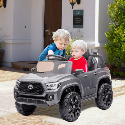 Ride On Kids Truck Car, Segmart Licensed Toyota Tacoma 12 Volt Electric 4 Trie Vehicle with Remote Control, 2 Speeds, 2 LED Headlights, Brakes and Gas Pedal, AUX, Black, SS2610