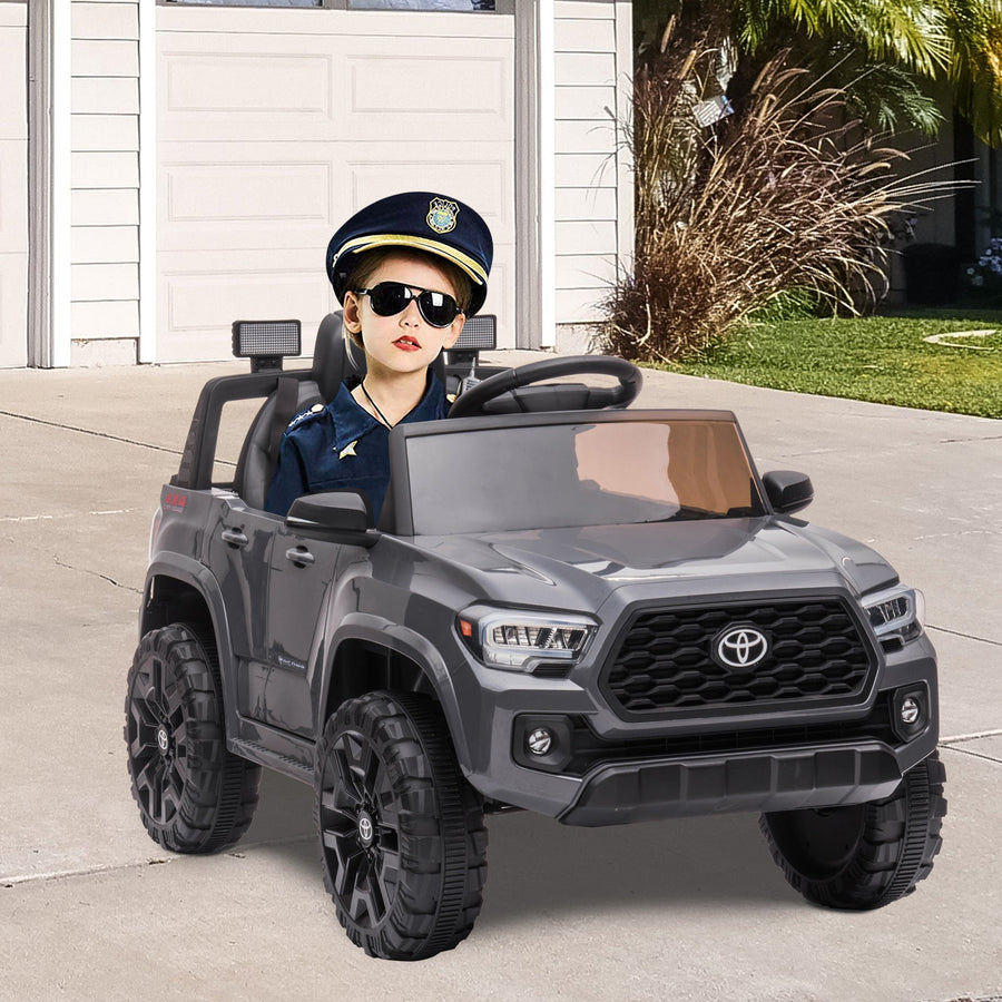 Ride on Cars for Boys, Licensed Toyota Tacoma 12V Electric Ride on Cars with Remote Control, Gray Motorized Vehicles Ride on Truck with Headlights/Music Player for 3 to 5 YO, LLL3200