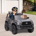 Ride On Kids Truck Car, Segmart Licensed Toyota Tacoma 12 Volt Electric 4 Tries Vehicle with Remote Control, 2 Speeds, 2 LED Headlights, Brakes and Gas Pedal, AUX, Grey, SS2650