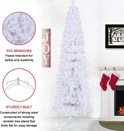 Segmart 7.5Ft Pencil Artificial Christmas Tree, with 1,000 Tips including Solid Metal Legs