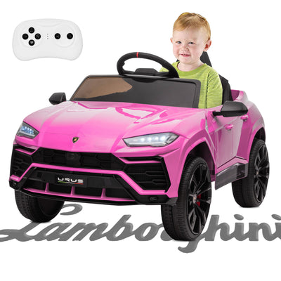Electric Cars for Kids to Ride, 12V Realistic Lamborghini Kid Electric Ride on Car with Remote Control and MP3 Player, Kids Electric Vehicle with LED Light, Radio, Birthday Gift for Kids, Pink, S7816