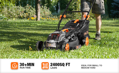 16Inch Lawn Mower, Segmart Home Outdoor Brushless Powered Lawn Mower for small lawns, Multifunction Lawn Mowers with 6 Adjustable Heights, 36V 4AH, 2400sq ft, Black