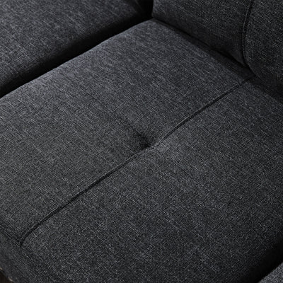 SEGMART Black Mid-Century Sectional Sofa with Chaise Lounge and Storage Ottoman for Living Room, 97.5'' Wide Upholstered Linen Fabric Sectional Sofas with Solid Wood Frame and Cupholder, S5407