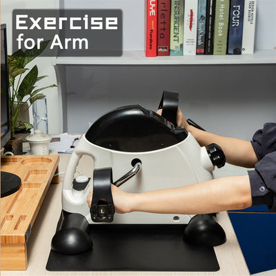 Mini Pedal Exercise Bike, Portable Mini Pedal Exerciser for Legs and Arms, Indoor Under Desk Cycle Pedal Bike with LCD Display, Adjustable Resistance, Home Use Feet Trainer Exercise Equipment, L6386