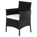 Wicker Chair Set, Upgrade 4 Piece Outdoor Patio Furniture Set with Wicker Chairs, Loveseat & Glass Coffee Table, Modern Rattan Conversation Set Wicker Patio Set for Yard, Porch, Poolside, LLL1718