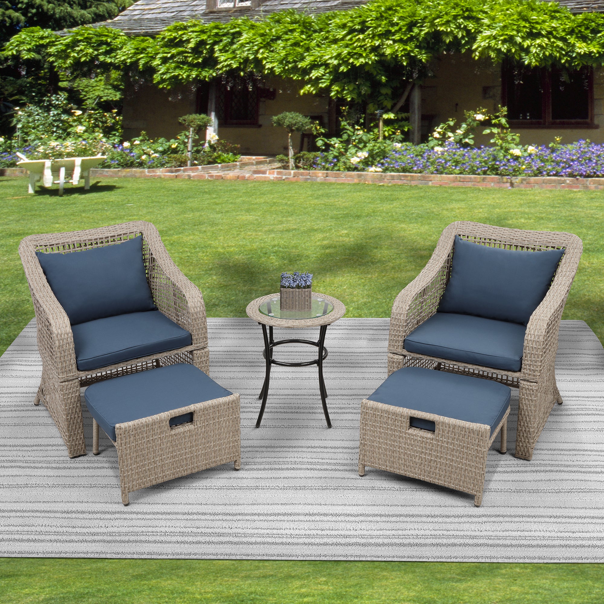 Canvas renfrew chair & ottoman online set