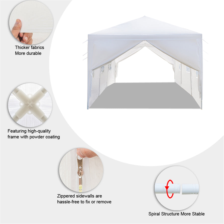 Clearance! Patio Canopy Tent for Outside, 10' x 30' Heavy Duty Outdoor Party Wedding Canopy with 8 Side Walls, Portable Gazebo BBQ Shelter Canopy for Catering Garden Beach Camping, L1326