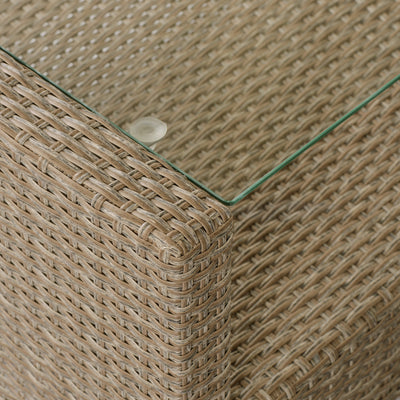 4-Piece Patio Conversation Sets, 2022 Upgrade All-Weather Wicker Patio Furniture Set w/Seat Cushions & Tempered Glass Coffee Table, Outdoor Patio Sets for Porch Poolside Backyard Garden, 330lbs, S1498