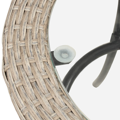 SEGMART 5 Piece Modular Sectional Wicker Set for Backyard, Resistant Elegance Conversation Furniture with Removable Cushions, 2 Ottomans, Tempered Glass Table, 330lbs, Beige Cushions, S6039