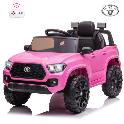 Ride On Kids Truck Car, Segmart Licensed Toyota Tacoma 12 Volt Electric 4 Trie Vehicle with Remote Control, 2 Speeds, 2 LED Headlights, Brakes and Gas Pedal, AUX, Black, SS2610