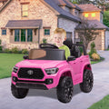 Ride On Kids Truck Car, Segmart Licensed Toyota Tacoma 12 Volt Electric 4 Tries Vehicle with Remote Control, 2 Speeds, 2 LED Headlights, Brakes and Gas Pedal, AUX, Pink, SS2620