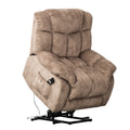 Lift Recliner, Electric Power Lounge Single Sofa for Elderly and Disabled, Heavy Duty Reclining Chair with Remote Control, Plush Fabric Sofa Living Room Chair with Overstuffed Design, Camel, SS428