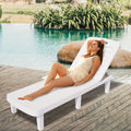 Segmart Patio Chaise Lounge Furniture Set, Single Pool Reclining Chaise Chairs Set with Side Table, 5-Level Angles Adjust Backrest Outdoor Lounge, White, SS2122