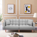 SEGMART 76'' Sofa Bed with 2 Pillows, Recliner Couch with 5 Solid Wooden Legs, Light Grey, SS386