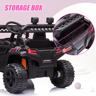 Ride on Car with Remote Control, 12V Battery Powered Kids Off-Road UTV with Suspension, Electric Vehicles for Boys Girls, Ride on Truck with LED Lights, MP3/USB Port, Radio, LL845