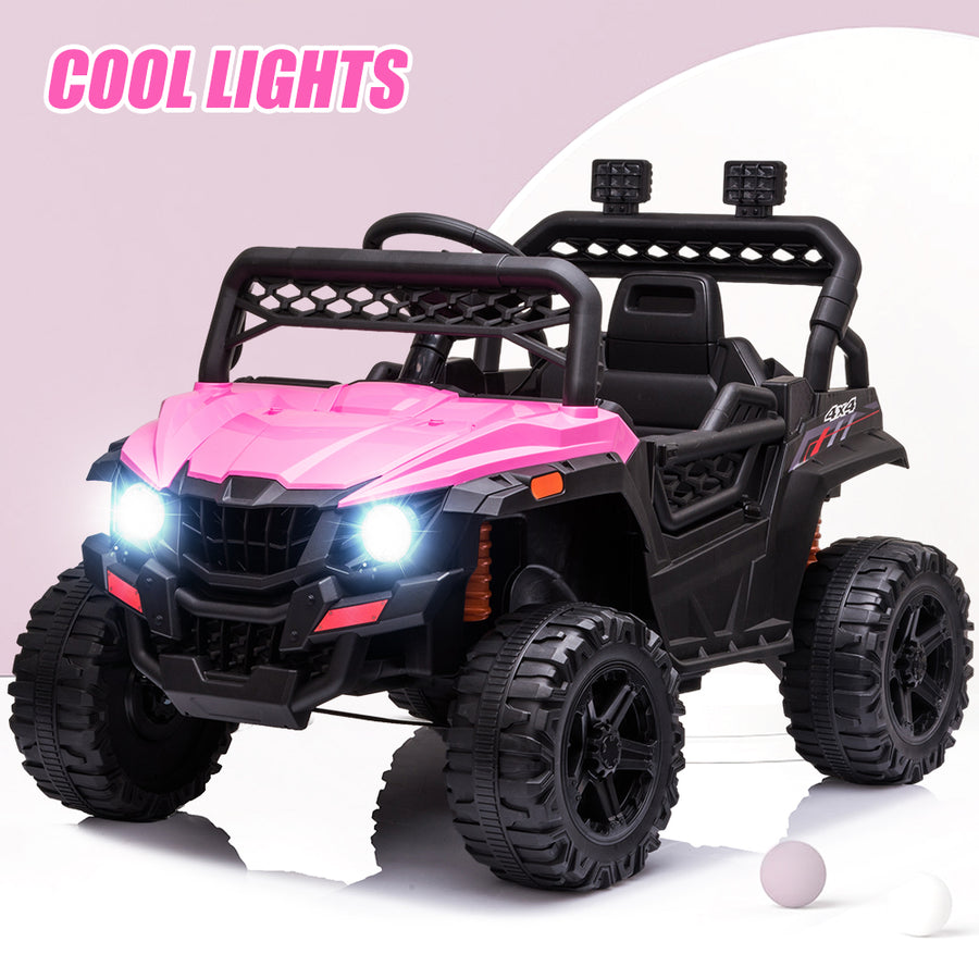 Ride on Car with Remote Control, 12V Battery Powered Kids Off-Road UTV with Suspension, Electric Vehicles for Boys Girls, Ride on Truck with LED Lights, MP3/USB Port, Radio, LL845