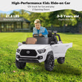 Ride On Kids Truck Car, Segmart Licensed Toyota Tacoma 12 Volt Electric 4 Trie Vehicle with Remote Control, 2 Speeds, 2 LED Headlights, Brakes and Gas Pedal, AUX, Black, SS2610