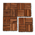 Segmart Wood Interlocking Deck Tiles, 12" × 12" Pack of 10 Outdoor Flooring for Patio, Click Floor Decking Tile, Waterproof Balcony Flooring, Natural Color, SS2009