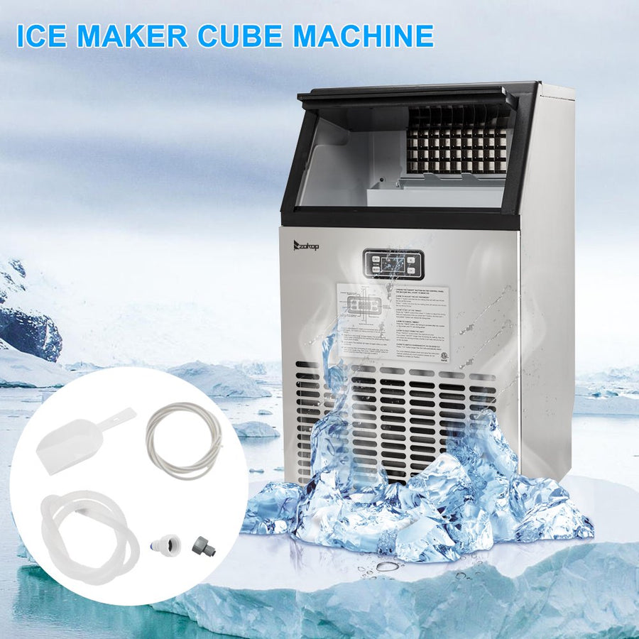 Commercial Ice Machine on Clearance, Segmart Freestanding Built-In Stainless Steel Ice Maker, 99lbs/24h, 33lbs Storage, Under Counter Automatic Ice Machine for Restaurant Bar Cafe, ETL Listed, S6139