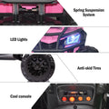 12V Ride on Toys, Kids Ride on Cars with Remote Control, ATV Quad Ride on Toy for Boys Girls, Pink Electric Cars for Kid to Ride, 3 Speeds, LED Lights, AUX Jack, Radio, SL173