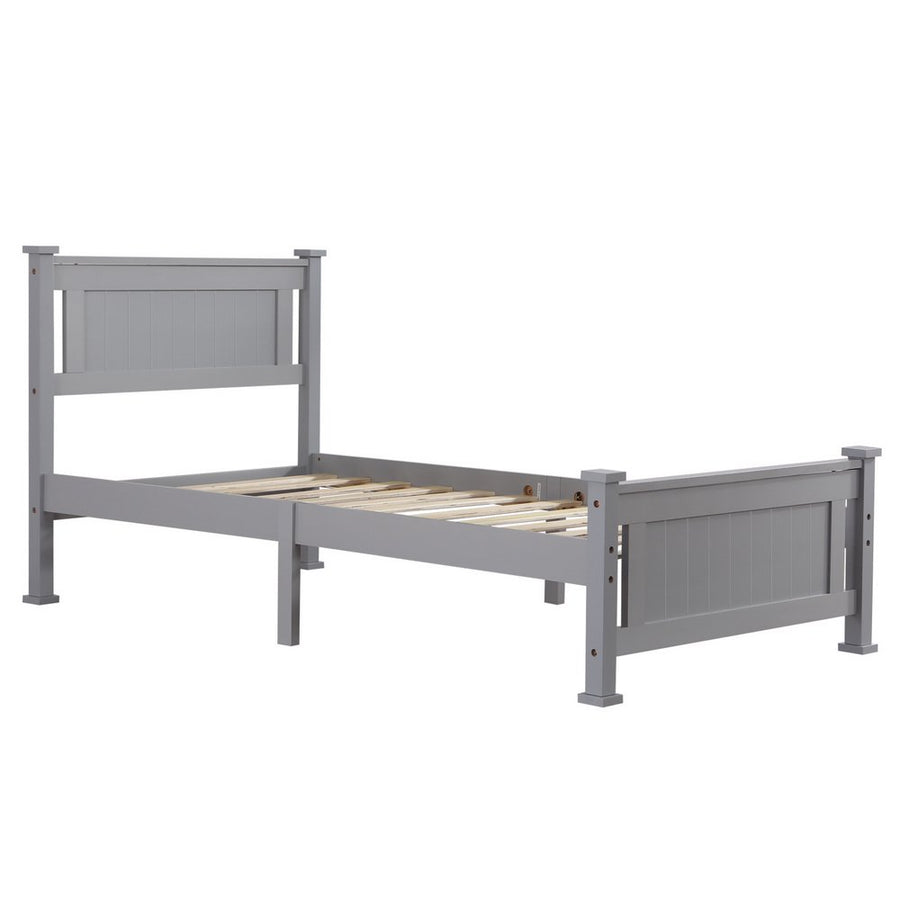 Bed Frame with Headboard, SEGMART Twin Size Bed Frame for Adults Teens Kids, Platform Bed Frame with Wood Slat Support, Solid Wood Bed Frame, Twin Bed Frame No Box Spring Need,78.7"Lx42"W, Gray, H2273