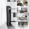 24" 1500W Infrared Heater, Indoor Personal Heater with Remote Control, Electric Ceramic Heater with 2 Element Quartz, Tip-Over Protection, 3 Heat Settings, Quick Heat-up for Home Office, S8643